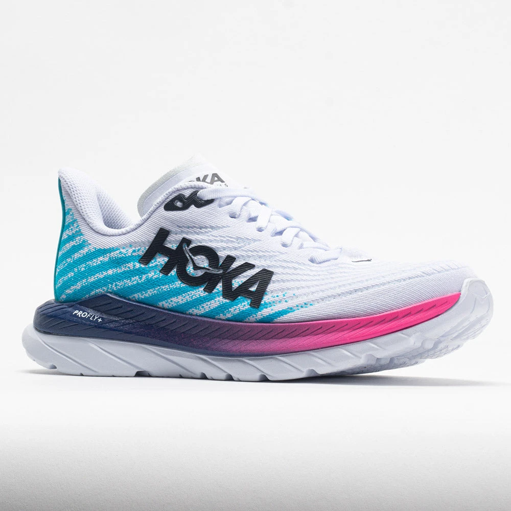 HOKA Mach 5 Women's White/Scuba Blue 7 HOKA Mach 5 Women's White/Scuba Blue - Image 5